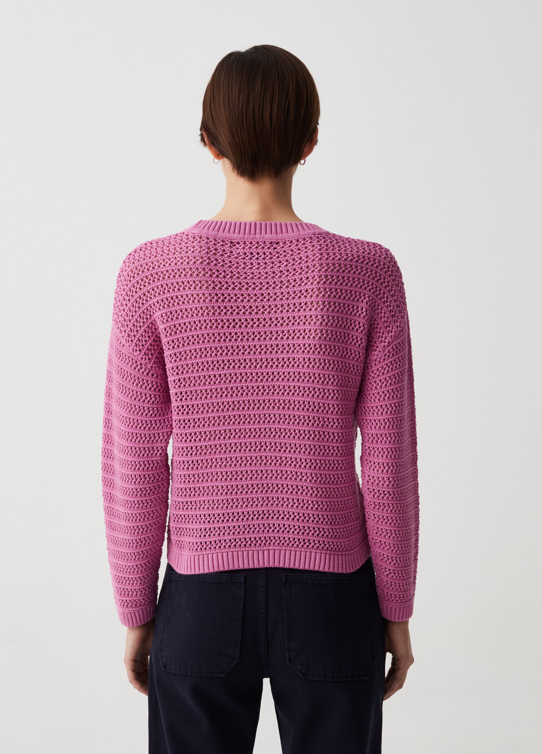 Cotton crochet pullover