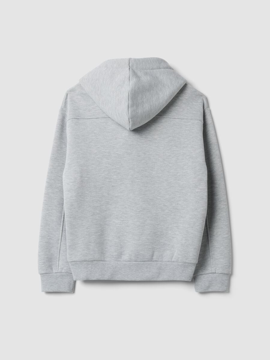 Grey marl hoodie with knotted drawstrings, regular fit_2