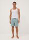 Green striped organic cotton pyjama shorts_0