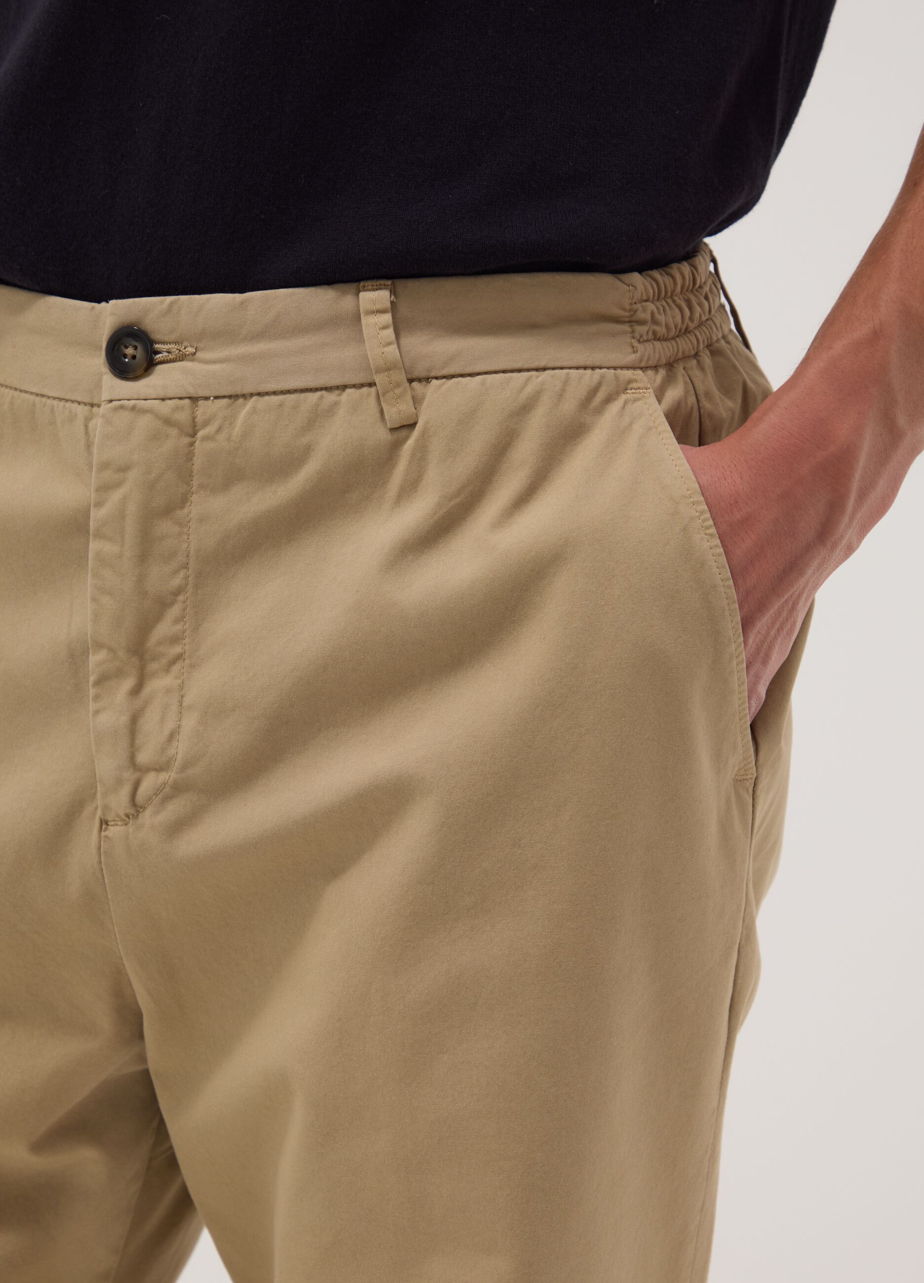Beige pure cotton chino trousers