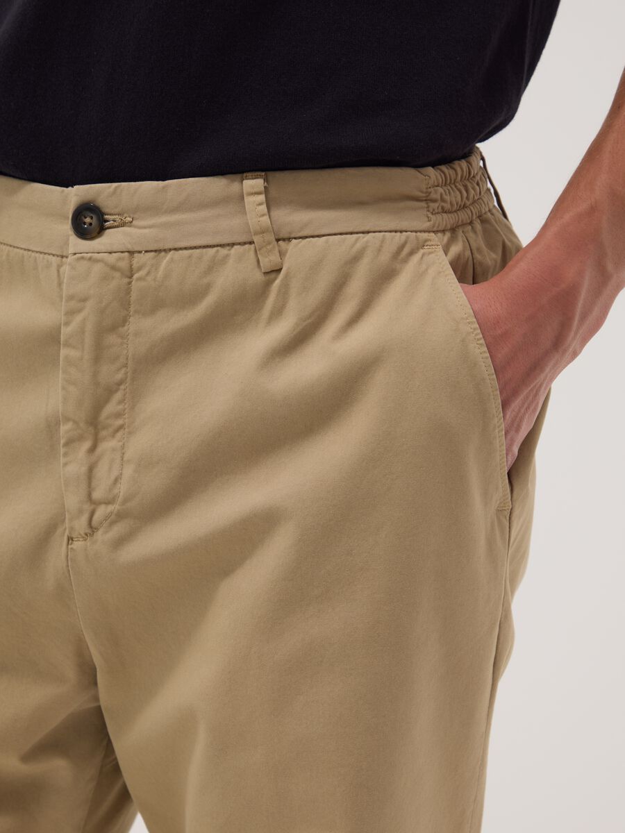 Beige pure cotton chino trousers_3