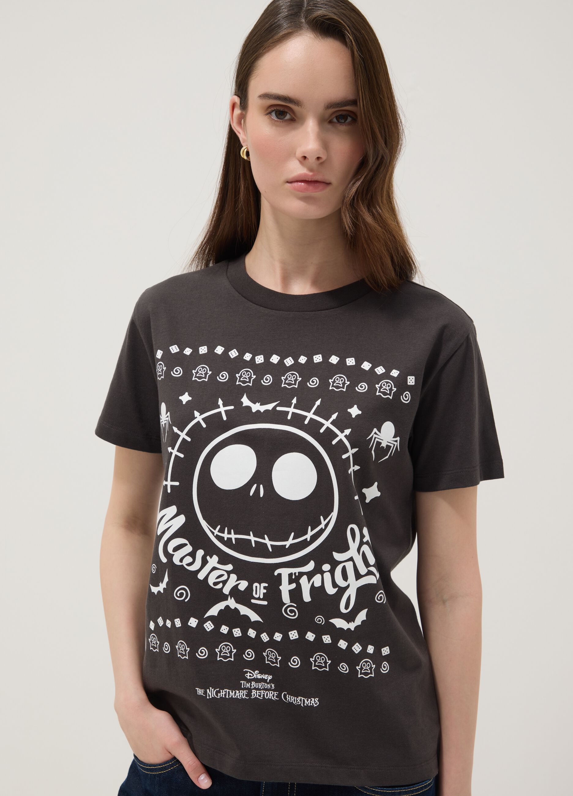Black pure cotton Nightmare Before Christmas T-shirt