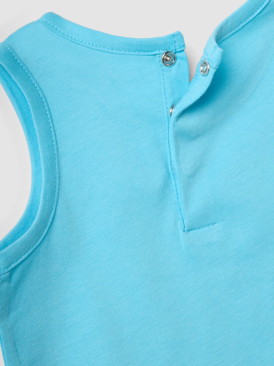 Blaue Jungen-Canotta aus reiner Baumwolle, Regular Fit, mit Segelboot-Print_3