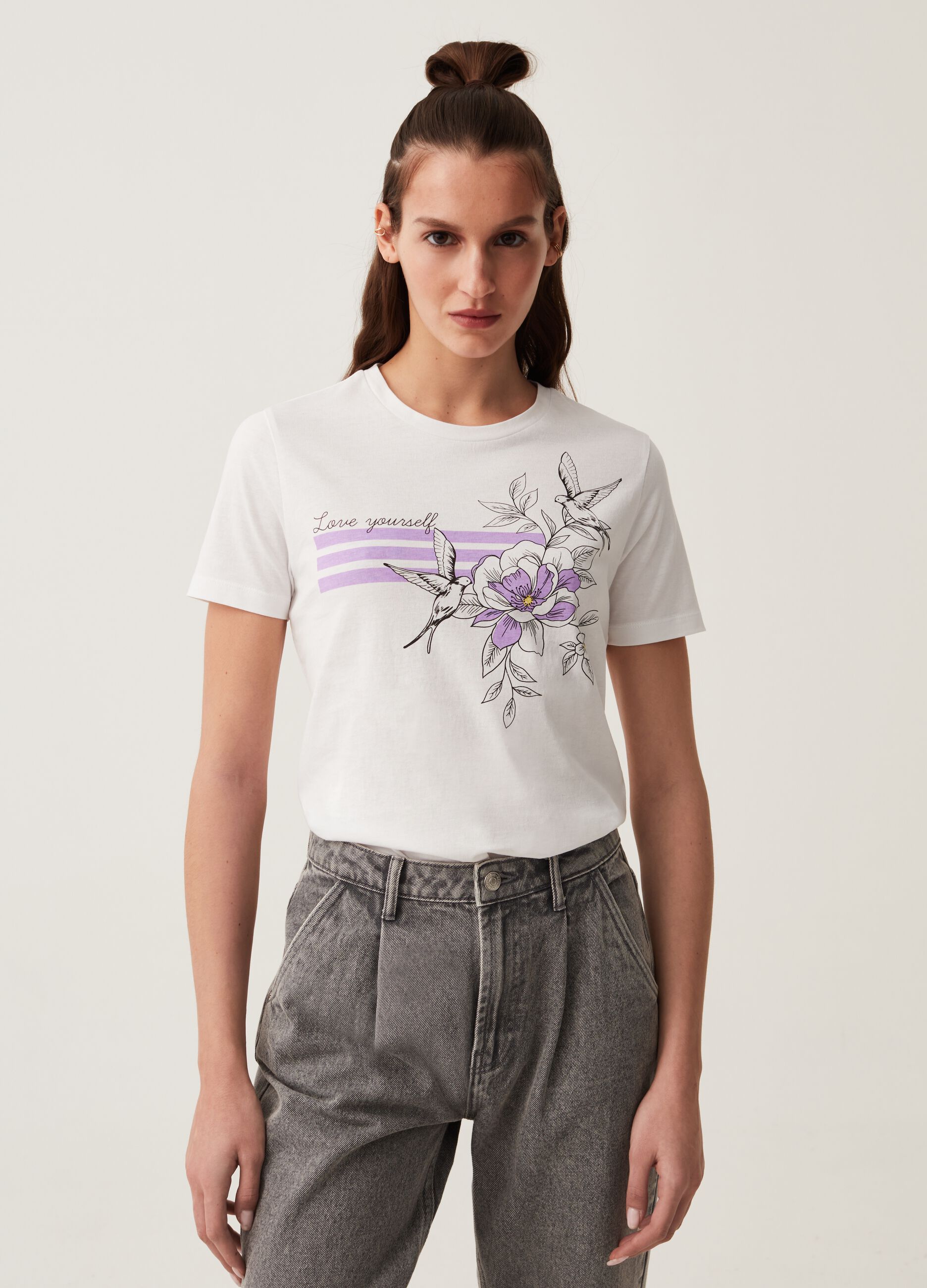 Cotton T-shirt with print