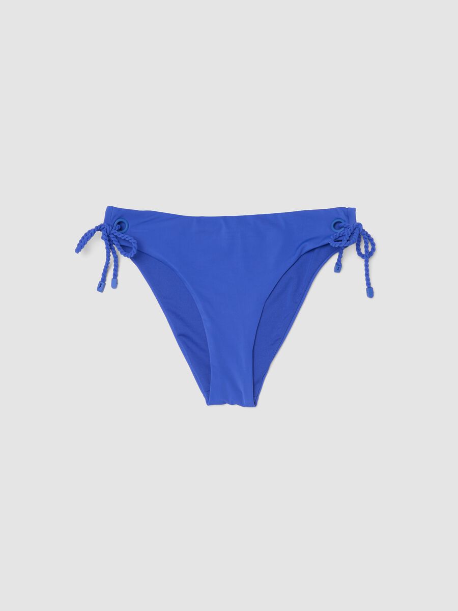 Blue stretch bikini bottoms with tie sides_4