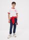 Blue pure cotton jogger trousers with print for boys_0