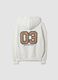 Sweatshirt branca com capuz em 100% algod&atilde;o, corte oversize e estampado &ldquo;Paris&rdquo;_1