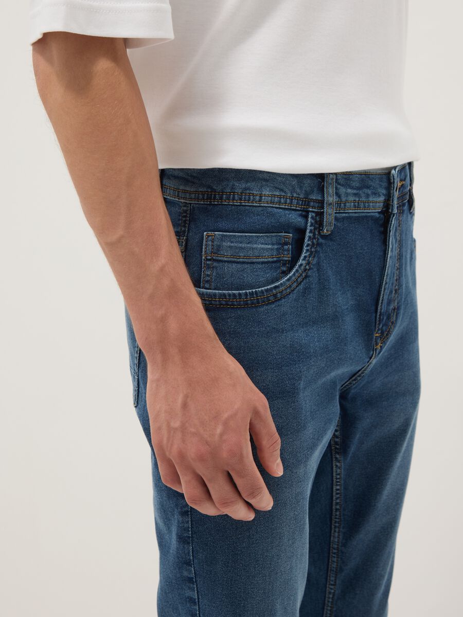 Super skinny blue cotton blend jeans_3