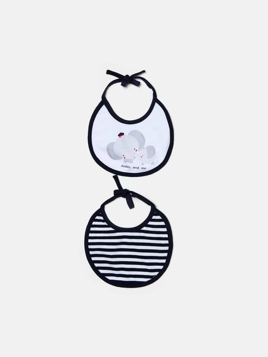 Two-pack bibs in organic cotton with print_0