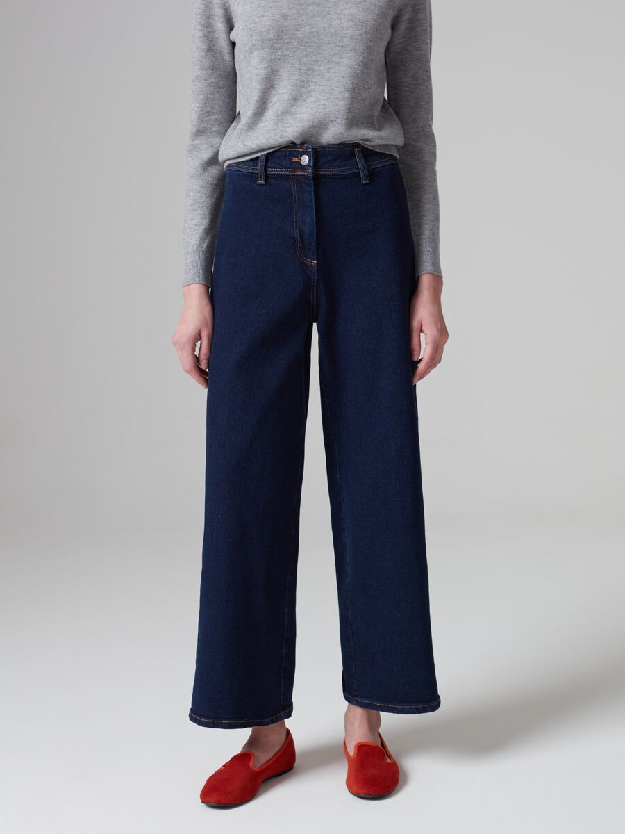 Cropped high-rise jeans with wide legs_1