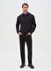 Black Cotton Blend Slim Fit Trousers_0
