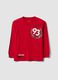 T-shirt rossa in puro cotone con girocollo e stampa Top Speed_0