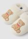 Chinelos brancos com ursinho bordado para menina_1