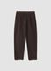 Braune Ripp-Hose aus elastischer Baumwolle im Regular Fit_0