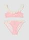 Pink stretch bikini with ruffles_0