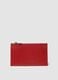 Red genuine leather zip wallet_0