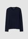 T-shirt blu girocollo in viscosa e lana elasticizzata regular fit_4