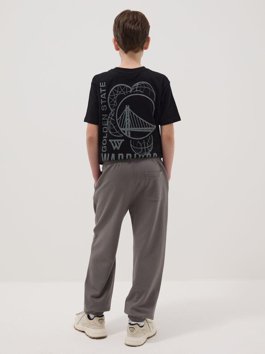 Boys' regular fit grey pure cotton jogger trousers_2