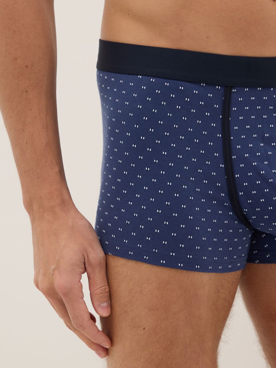 Tripack of regular fit blue stretch cotton boxers_3