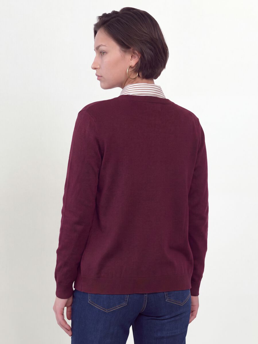 Red viscose-blend cardigan with buttons, regular fit_3