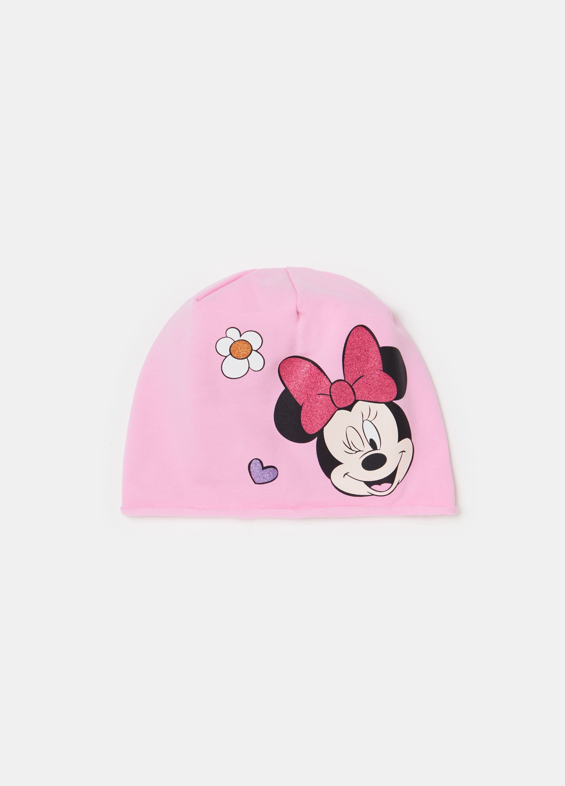 Organic cotton hat with Minnie Mouse print