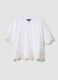 White pure cotton T-shirt with embroidery, regular fit_0