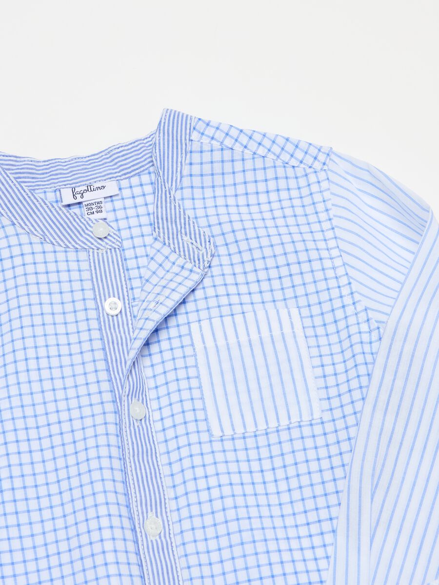Check and striped shirt in cotton_2