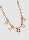 Gold-coloured necklace with letter charms and black crystal_2