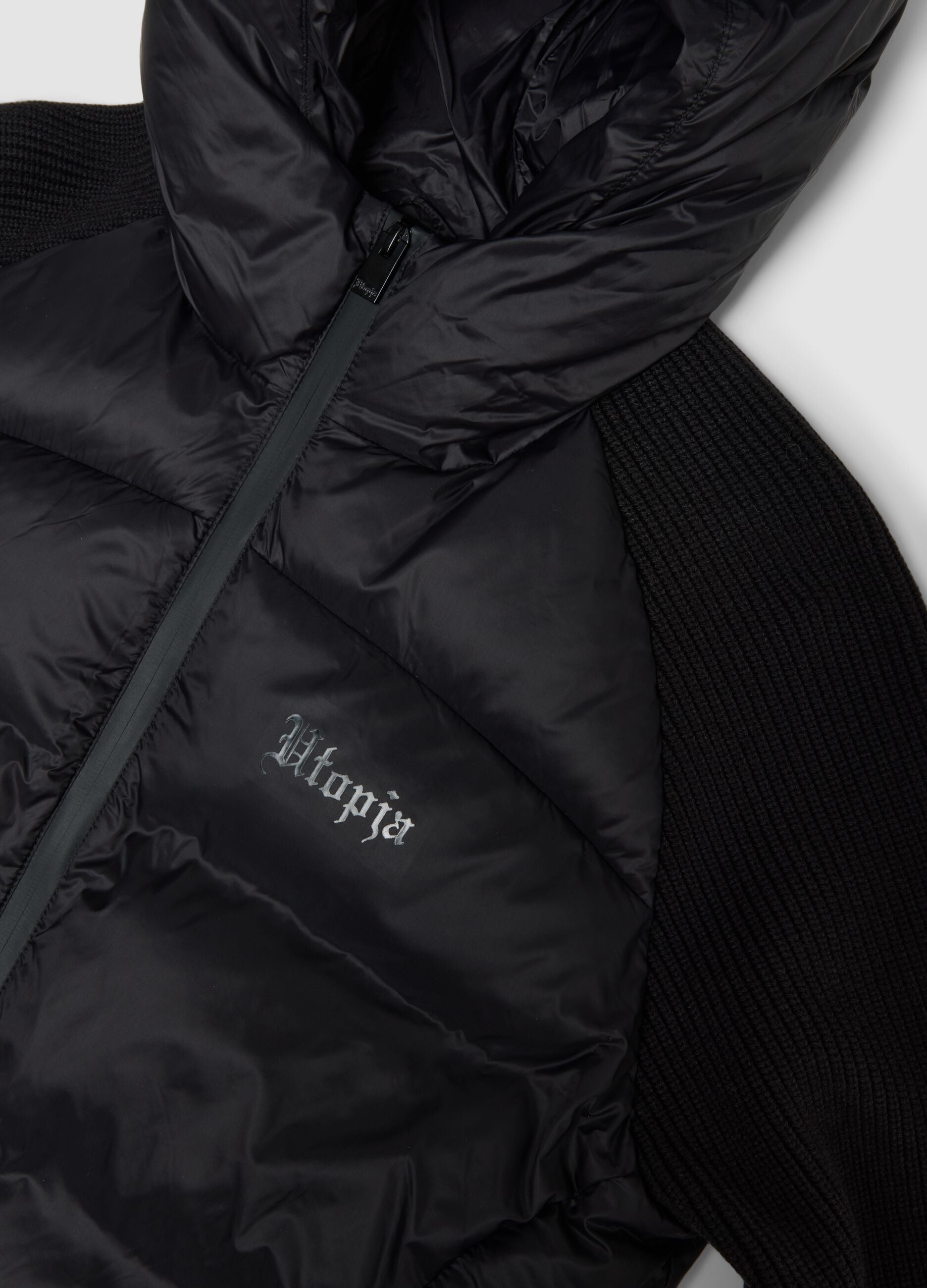 Black Padded Knit Jacket