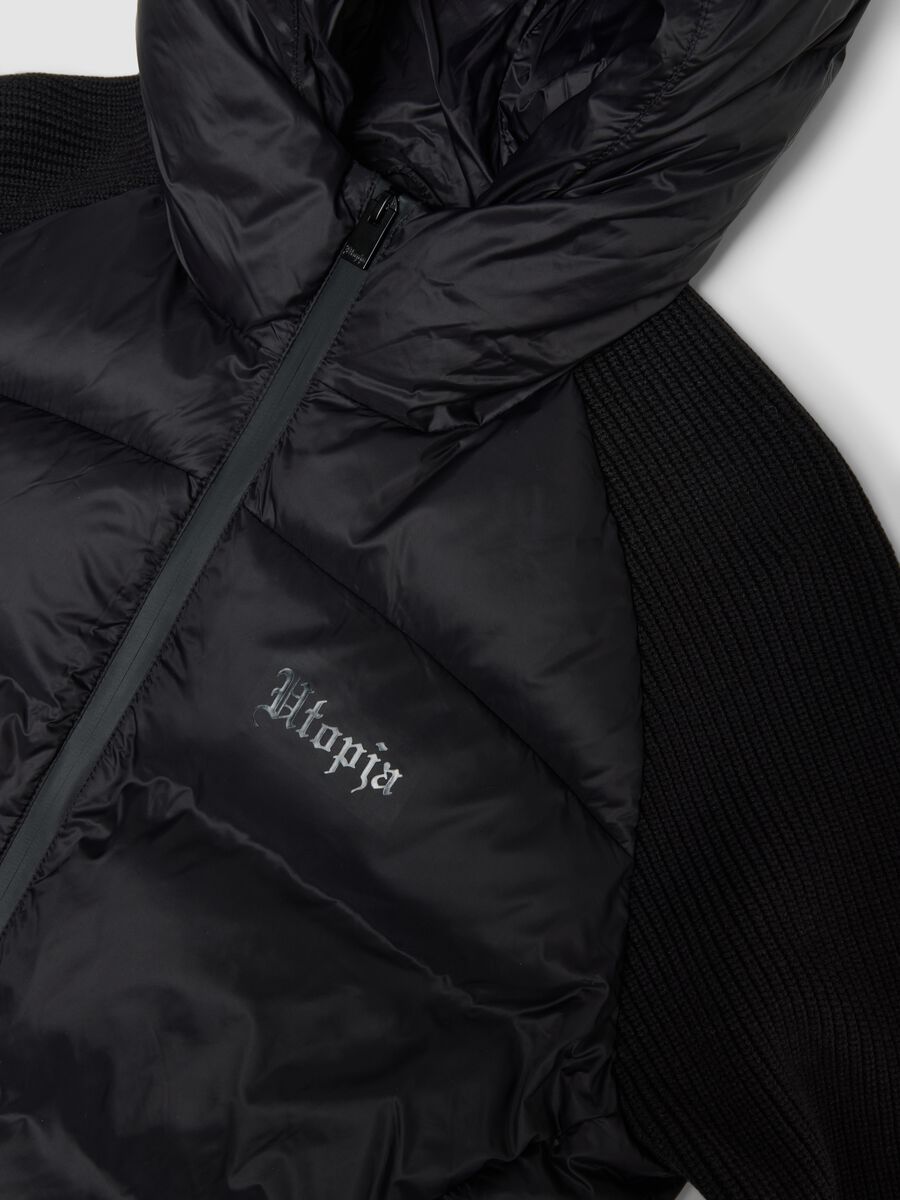 Black Padded Knit Jacket_7