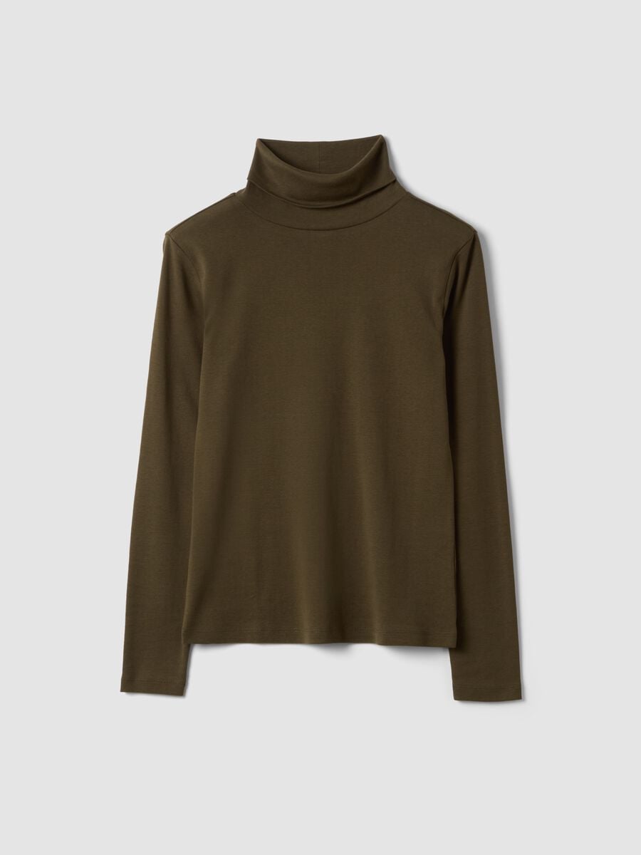Brown crew-neck pure cotton T-shirt_4