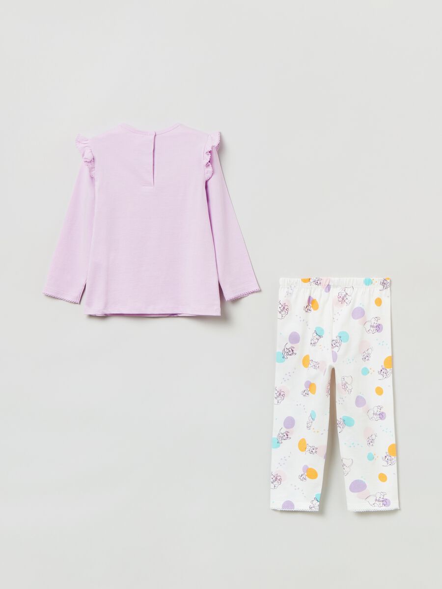 Cotton pyjamas with frills and print_1