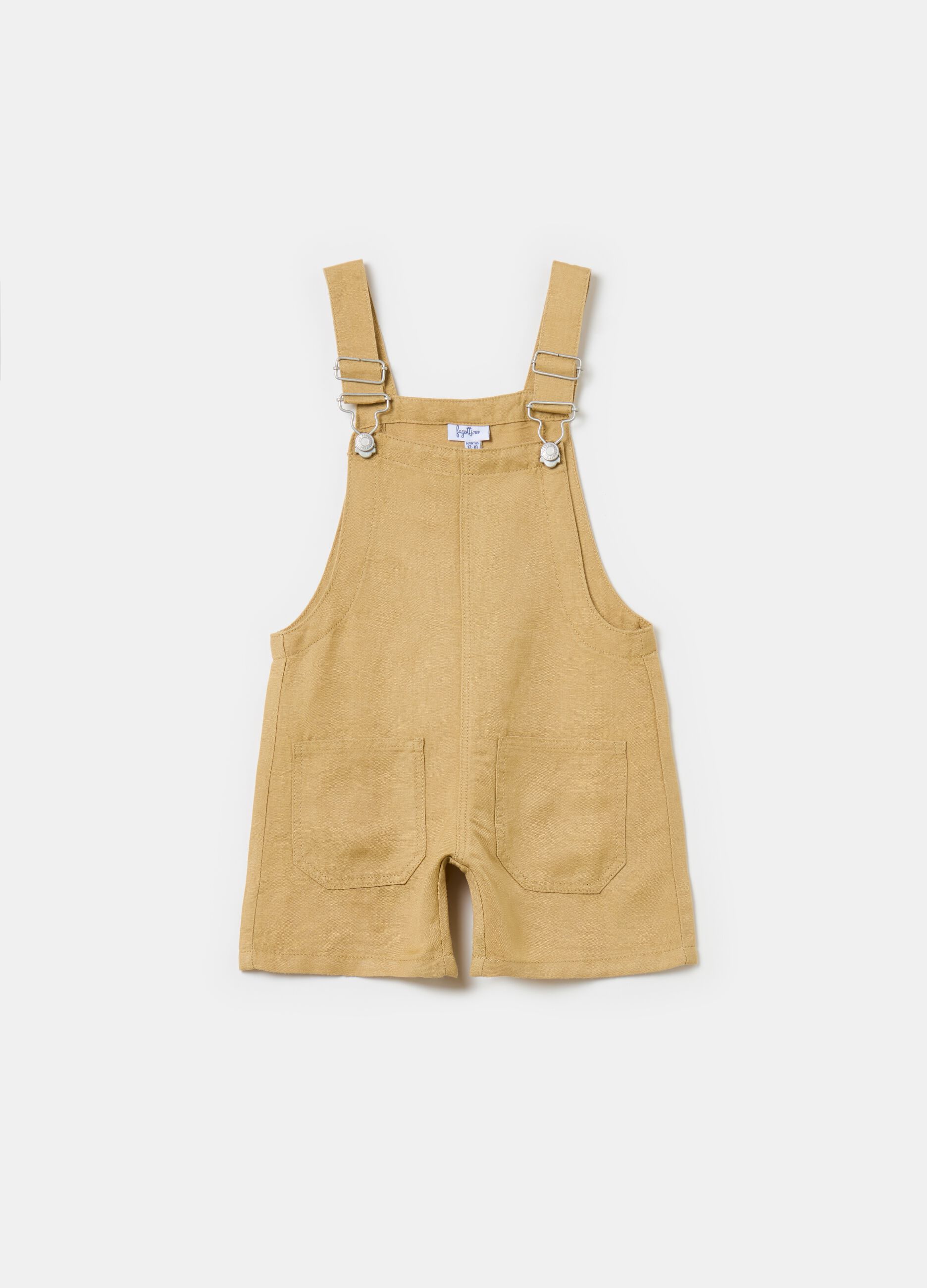 Viscose and linen dungarees
