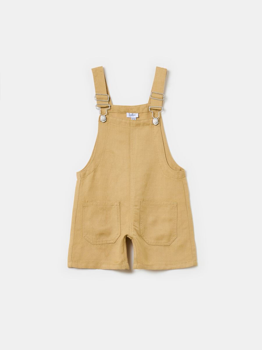 Viscose and linen dungarees_0