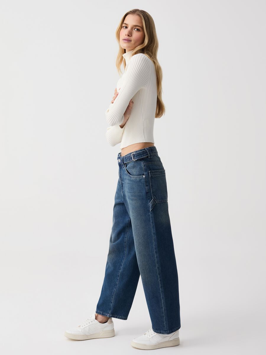 Balloon-fit utility jeans_0