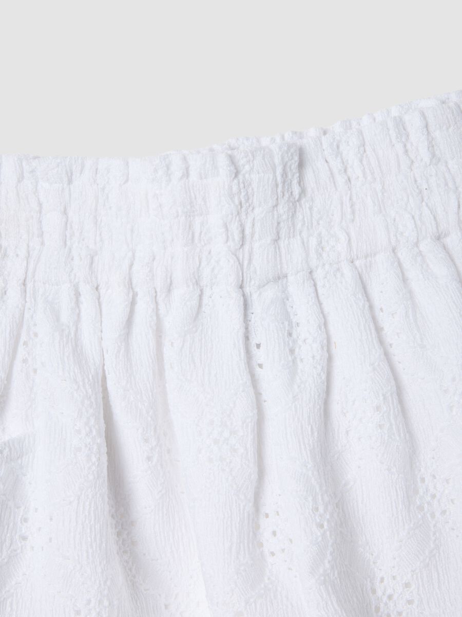 Cal&ccedil;&otilde;es brancos de menina em tecido el&aacute;stico com cintura el&aacute;stica, corte regular_3