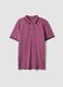 Purple stretch cotton polo shirt, regular fit_4