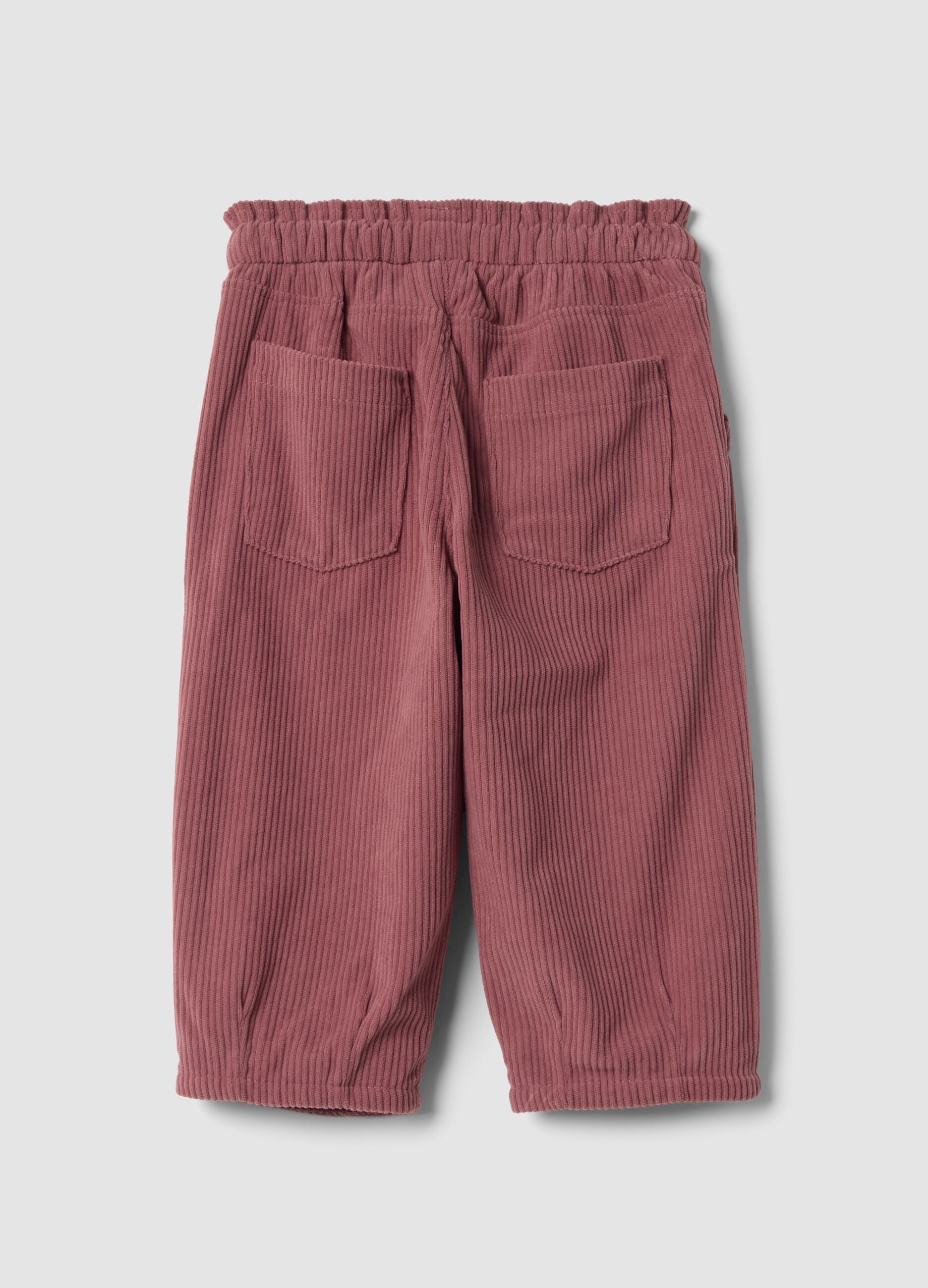 Rosa Cordhose mit elastischem Bund