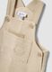 Beige Baby-Latzhose aus reiner Baumwolle, Regular Fit mit Stickerei_2