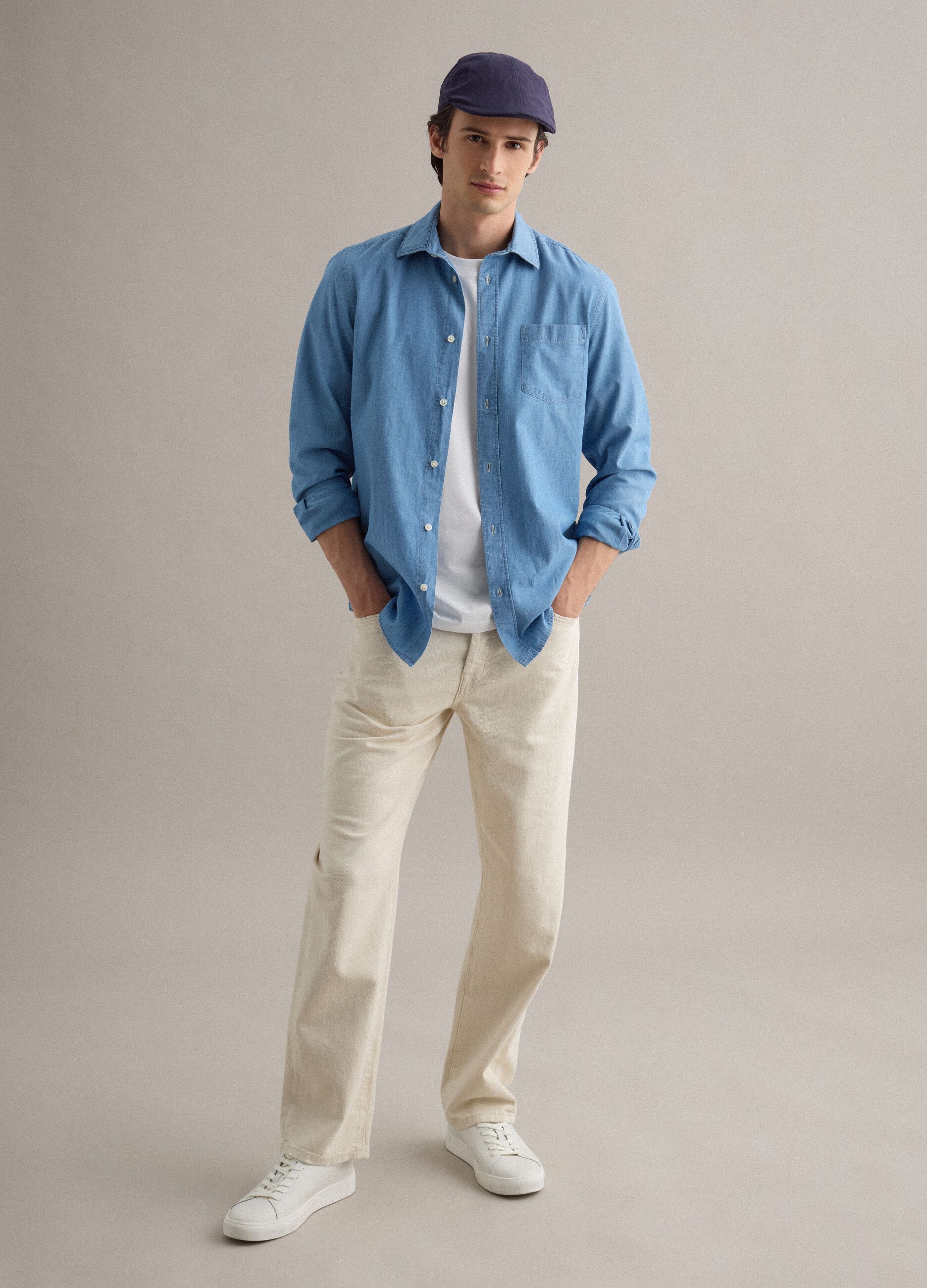 Light wash pure cotton shirt