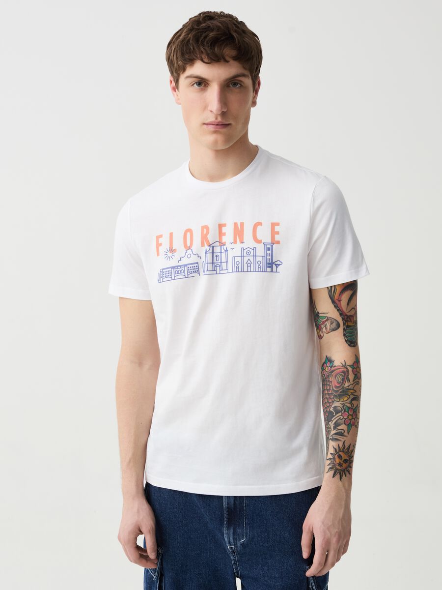 Camiseta de algodón estampado Florencia_0