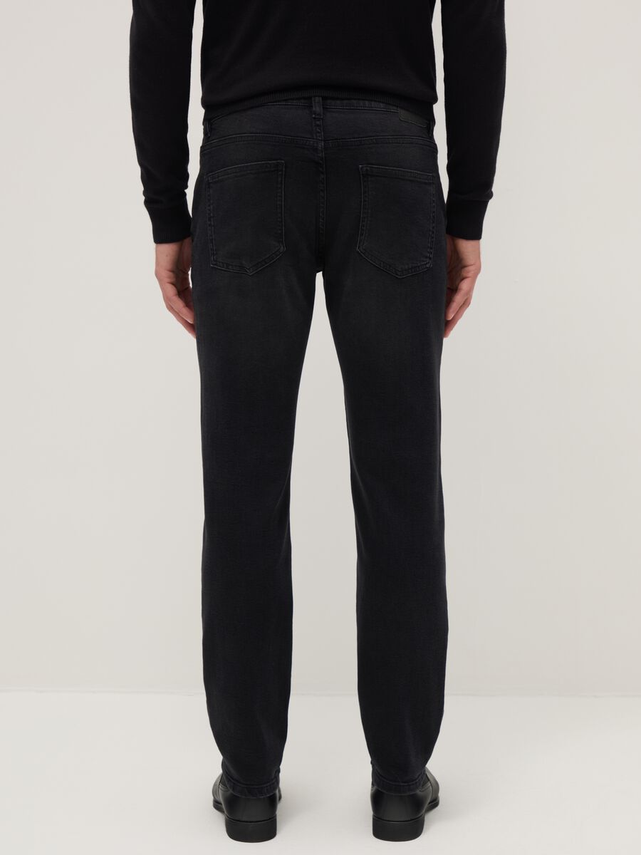 Black slim fit stretch cotton jeans_2