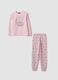 Pastel pink pure organic cotton pyjamas with kitten_0