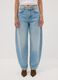 Light-wash pure cotton denim barrel-fit jeans_1