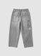 Grey cotton denim joggers with elasticated waist, relaxed fit_1