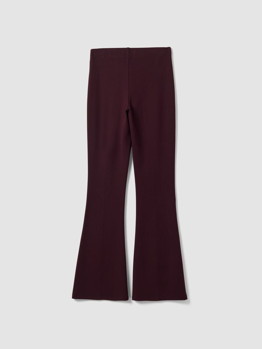 Leggings rossi flare fit in punto Milano di viscosa elasticizzata_6