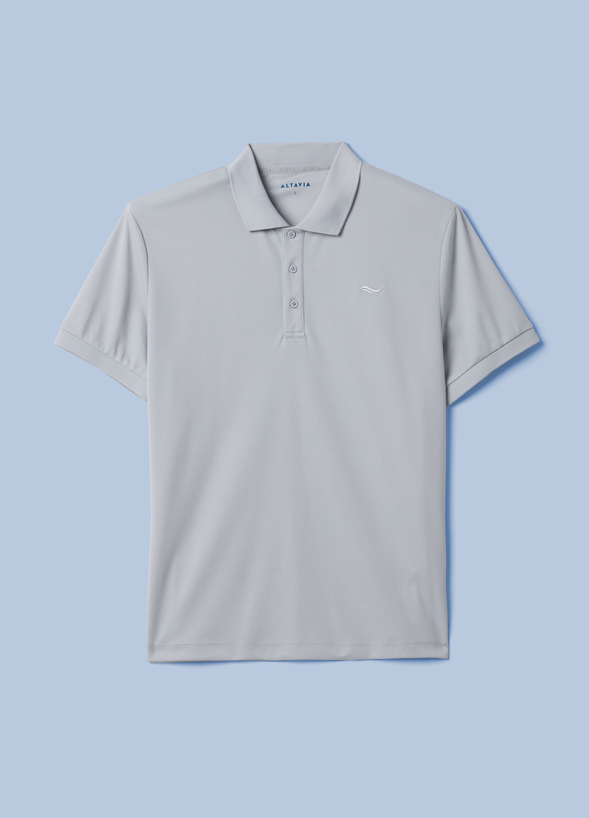 Grey ALTAVIA SAILING polo shirt with breathable classic collar