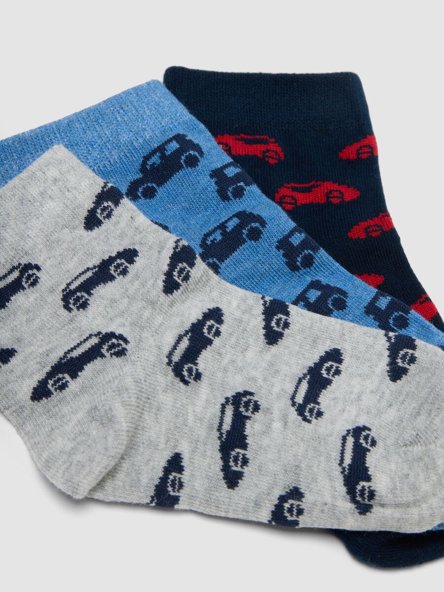 Seven-pack of short patterned socks in stretchy organic cotton_1