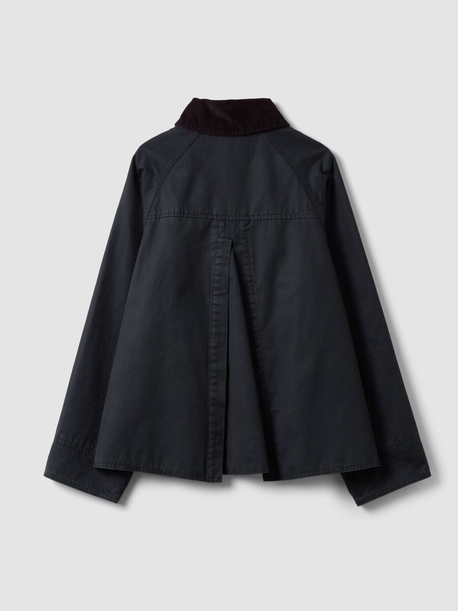 Green cotton-blend parka with velvet collar_2