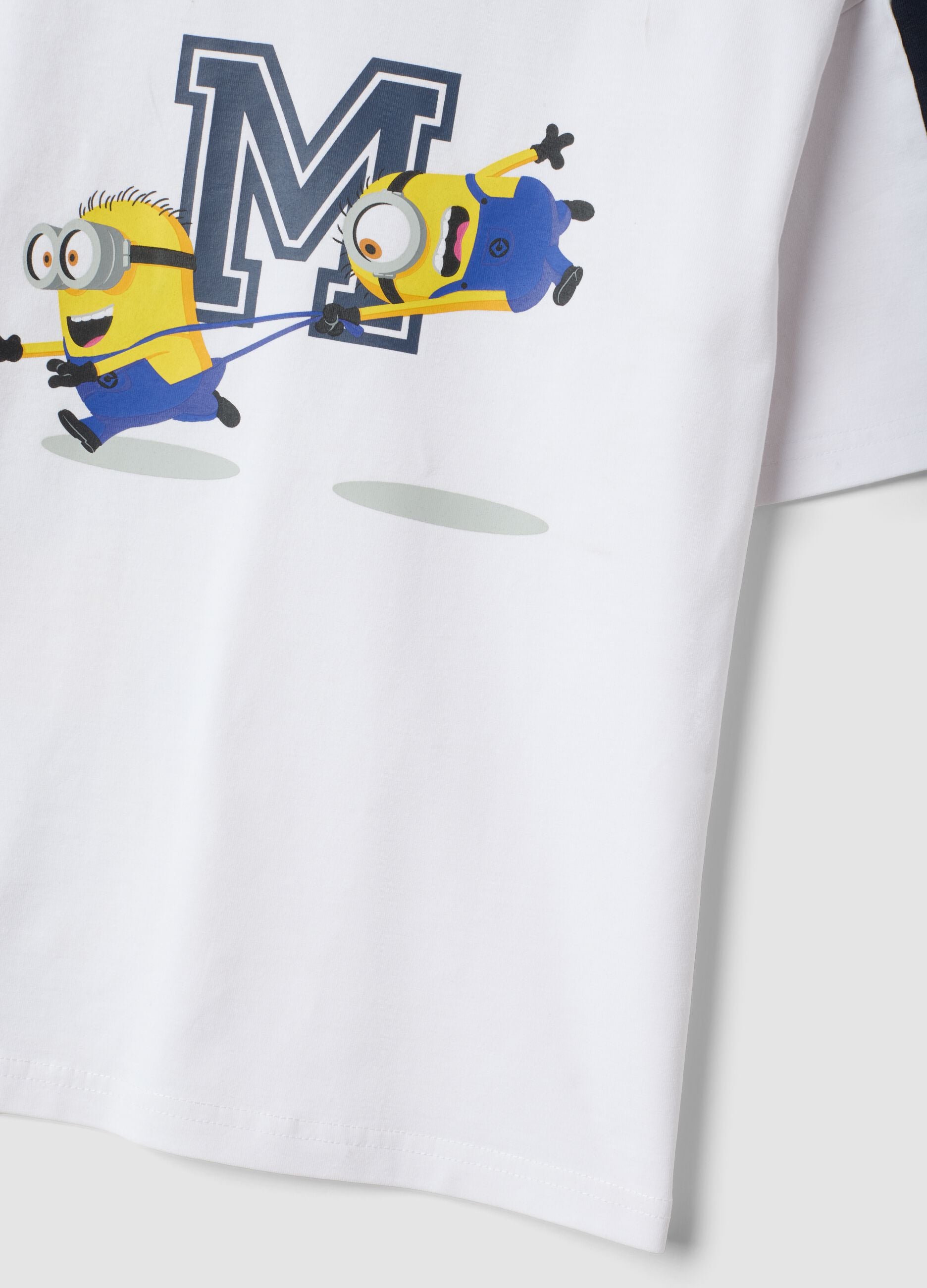 Wei&szlig;es Oversize-T-Shirt aus Stretch-Baumwolle mit Minions-Print f&uuml;r Jungen